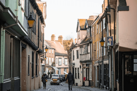 Norwich cobbled street